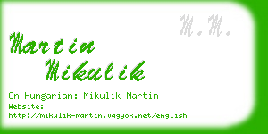 martin mikulik business card
